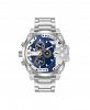 Police Men's Dual Time Silver-Tone Stainless Steel Bracelet Watch 47mm