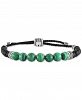 Esquire Men's Jewelry Malachite (8mm) & Onyx (6mm) Bolo Bracelet in Sterling Silver, Created for Macy's