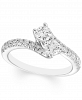 Diamond Two Stone Bypass Ring (1 ct. t. w. ) in 14k White Gold
