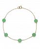 Dyed Jade (6mm) Station Link Bracelet in 10k Gold