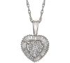 Diamond Halo Cluster Heart Adjustable Pendant Necklace (1/3 ct. t. w. ) in 14k White Gold