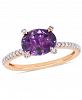 Amethyst (1-5/8 ct. t. w. ) and Diamond (1/10 ct. t. w. ) Ring in 10k Rose Gold