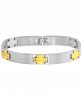 Men's Two-Tone Cross Link Bracelet in Stainless Steel & Gold-Tone Ion-Plate