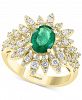 Effy Emerald (1-1/6 ct. t. w. ) & Diamond (3/4 ct. t. w. ) Statement Ring in 14k Gold