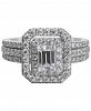 Diamond Emerald-Cut Halo Engagement Ring (1-1/2 t. t. w. ) in 14k White Gold