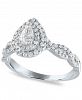 Diamond Pear Double Halo Engagement Ring (5/8 ct. t. w. ) in 14k White Gold