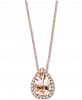 Effy Morganite (2-1/6 ct. t. w. ) & Diamond (1/10 ct. t. w. ) 18" Pendant Necklace in 14k Rose Gold