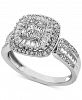 Diamond Baguette Cluster Engagement Ring (1 ct. t. w. ) in 14k White Gold