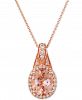 Le Vian Peach & Nude Peach Morganite (1-3/4 ct. t. w. ) & Nude Diamond (1/3 ct. t. w. ) 20" Pendant Necklace in 14k Rose Gold