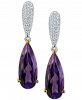Amethyst (5 ct. t. w. ) & Diamond (1/4 ct. t. w. ) Drop Earrings in 14k Gold & White Gold