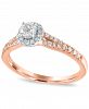 Diamond Halo Engagement Ring (1/2 ct. t. w. ) in 14k Rose and White Gold