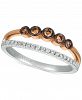 Le Vian Chocolatier Diamond Two-Tone Statement Ring (1/4 ct. t. w. ) in 14k Rose Gold & White Gold