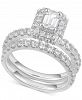 Diamond Emerald-Cut Halo Engagement Ring (2 ct. t. w. ) in 14k White Gold