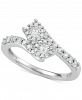 Diamond Halo Two-Stone Engagement Ring (1/2 ct. t. w. ) in 14k White Gold