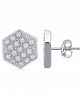 Men's Diamond Hexagon Cluster Stud Earrings (1/2 ct. t. w. ) in Sterling Silver