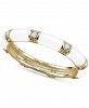 Cubic Zirconia Enamel Stacking Ring in 18k Gold-Plated Sterling Silver