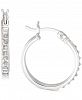Giani Bernini Diamond Accent Round Hoop Earrings in Platinum over Sterling Silver, Created for Macy's
