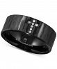 Men's Diamond Cross Band (1/20 ct. t. w. ) in Black Ion-Plated Stainless Steel