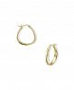 Oblong Contour Hoops in 18k Yellow Gold over Sterling Silver