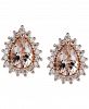 Morganite (1-1/2 ct. t. w. ) & Diamond (1/3 ct. t. w. ) Stud Earrings in 14k Rose Gold