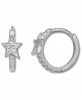 Giani Bernini Cubic Zirconia Star Small Hoop Earrings in Sterling Silver, 0.47", Created for Macy's