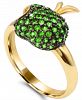 Tsavorite (1-1/4 ct. t. w. ) and Yellow Sapphire (1/10 ct. t. w. ) Apple Ring in 14K Gold