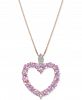 Pink Sapphire (1-3/4 ct. t. w. ) & Diamond Accent 18" Pendant Necklace in 14k Rose Gold