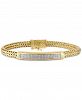Esquire Men's Jewelry Diamond Id Bracelet (3/4 ct. t. w. ) in 14k Gold Over Sterling Silver