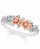Diamond Floral Statement Ring (1/4 ct. t. w. ) in Sterling Silver & 10k Rose Gold