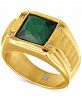 Men's Green Spinel & Cubic Zirconia Ring in Gold-Tone Ion-Plated Stainless Steel