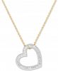Diamond Heart Pendant Necklace (1/4 ct. t. w. ) in Sterling Silver & 14k Gold-Plate