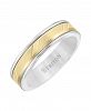 Triton 6MM White Tungsten Carbide Ring with 14K Yellow Gold- Diagonal Cut Insert