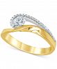 Diamond Swirl Statement Ring (1/2 ct. t. w. ) in 14k Gold & White Gold