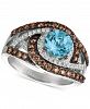 Le Vian Sea Blue Aquamarine (1 ct. t. w. ) & Diamond (7/8 ct. t. w. ) Swirl Statement Ring in 14k White Gold
