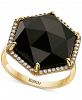 Effy Onyx & Diamond (1/6 ct. t. w. ) Statement Ring in 14k Gold