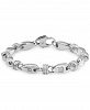 Men's Cubic Zirconia Link Bracelet in Stainless Steel