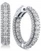 Diamond Triple Row In & Out Hoop Earrings (3 ct. t. w. ) in 14k White Gold, 1"