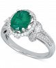 Emerald (1-1/2 ct. t. w. ) & Diamond (1/2 ct. t. w. ) Ring in 14k White Gold