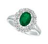 Emerald (1-1/10 ct. t. w. ) & Diamond (1/4 ct. t. w. ) Ring in 14k White Gold