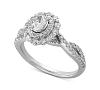 Diamond Oval Double Halo Engagement Ring (1 ct. t. w. ) in 14k White Gold