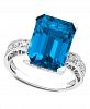14k White Gold Ring, Blue Topaz (8-9/10 ct. t. w. ) and Diamond (1/8 ct. t. w. )
