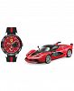 Ferrari Men's Chronograph RedRev Red & Black Silicone Strap Watch 44mm Gift Set, Created for Macy's Women's Shoes