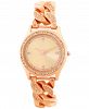 Inc International Concepts Women's Rhinestone-Accent Rose Gold-Tone Bracelet Watch 37mm, Created for Macy's