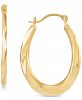 Oval Twist Hoop Earrings in 14k Gold