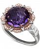 Amethyst (4-1/2 ct. t. w. ) and Diamond (1/8 ct. t. w. ) Ring in Sterling Silver and 14k Rose Gold Plate