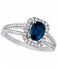 Le Vian Blueberry Sapphire (3/4 ct. t. w. ) & Diamond (1/3 ct. t. w. ) Ring in 14k White Gold