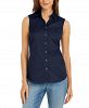 Charter Club Petite Sleeveless Button-Up Shirt, Created for Macy's