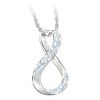 Friends Forever Sterling Silver Infinity Pendant Necklace With A Heart-Shaped Bail Featuring Adorned With A Dazzling Pave Of Aurora Borealis Crystals