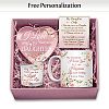 Daughter, I Love You Pink Personalized Gift Box Set Featuring A Porcelain Mug, Heart-Shaped Trinket Tray & Glass Candleholder With Soy Candle