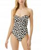 Kate Spade New York Animal-Print Molded-Cup Bandeau One-Piece Swimsuit Women's Swimsuit